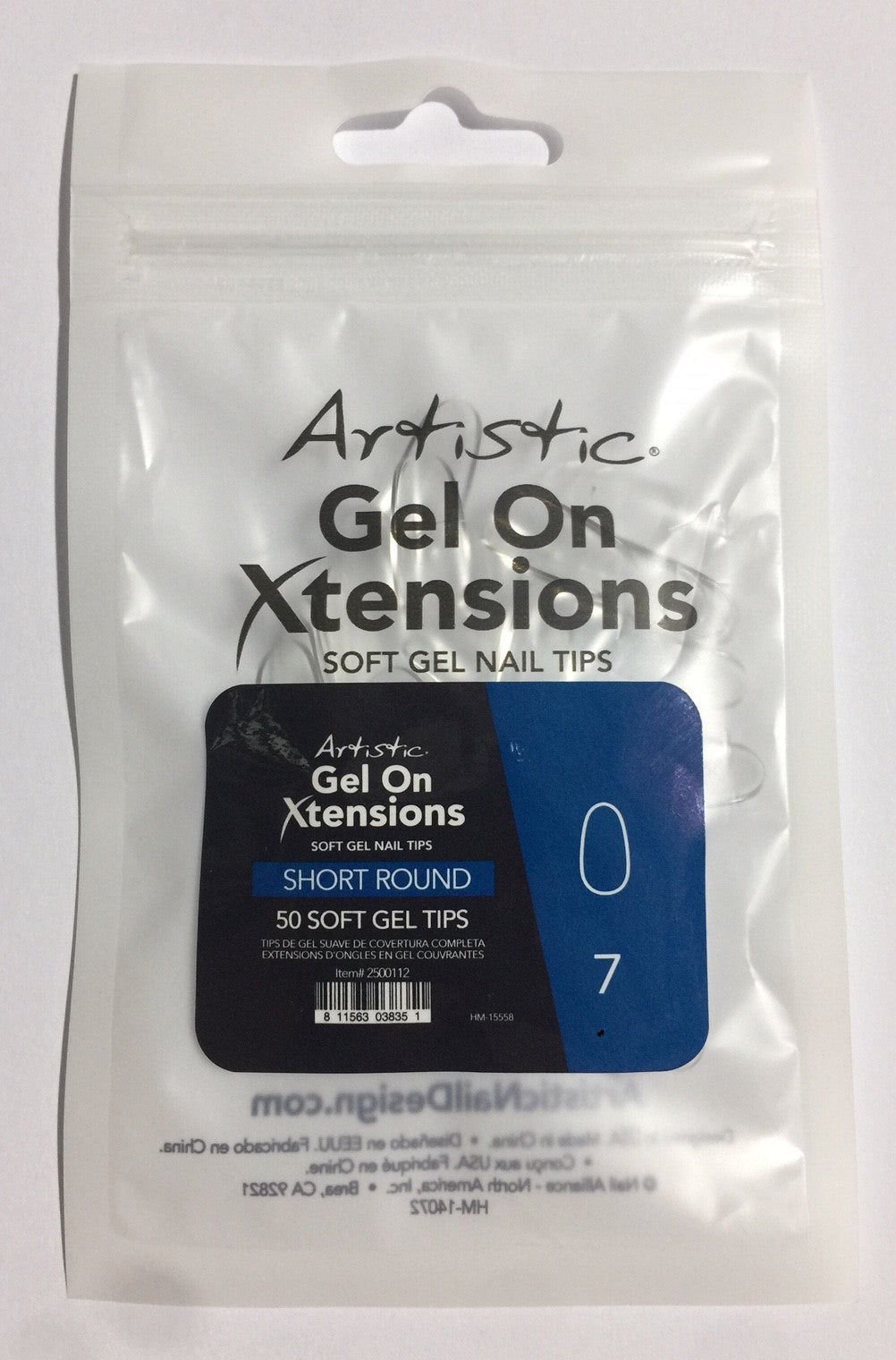 Artistic Gel On Xtensions Short Round Refill #7 50pk