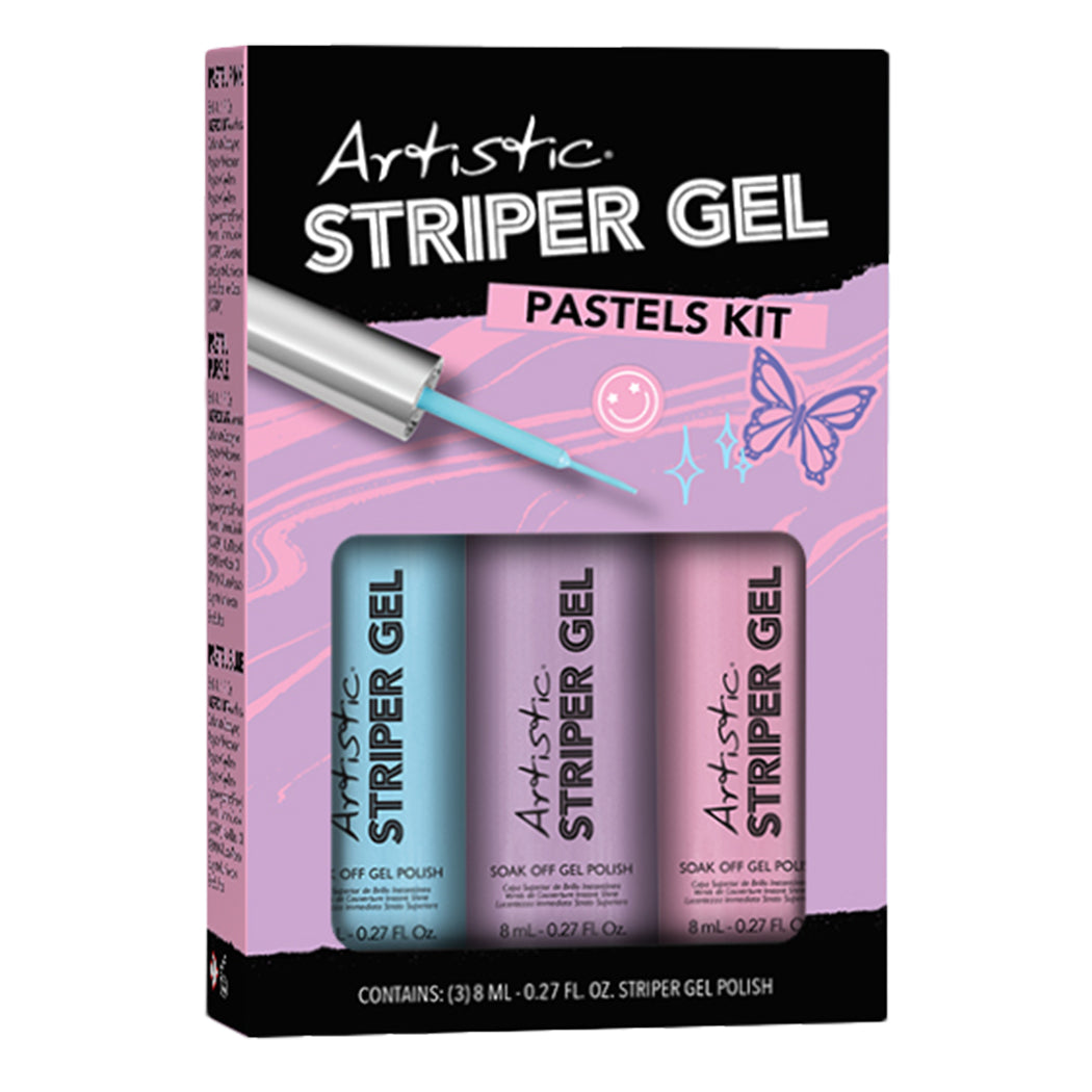 Artistic Nail Design 3pc Striper Gel Kit - Pastels