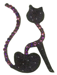 SWAROVSKI CRYSTALS - BLACK & PINK KITTY