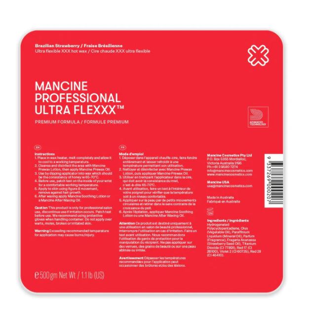 Mancine Hot Wax Brazilian Strawberry 500g