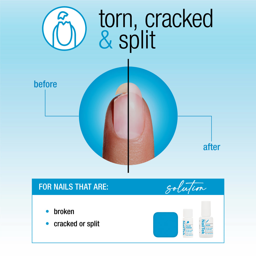 Nail Tek Nail Repair For Torn, Cracked Or Split Nails 2pc Kit