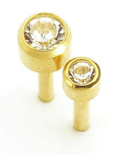 Load image into Gallery viewer, CAFLON BIRTHSTONE EARRINGS SILVER AND GOLD
