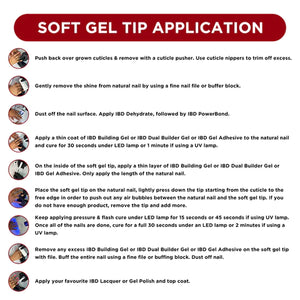 ibd Soft Gel Tips - Long Coffin 504 Tips / 12 Sizes