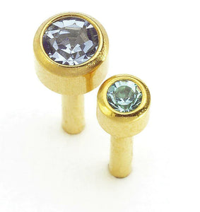 CAFLON BIRTHSTONE EARRINGS SILVER AND GOLD