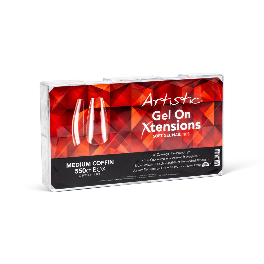 Artistic Gel On Xtensions Medium Coffin 550CT - Professional Salon Brands