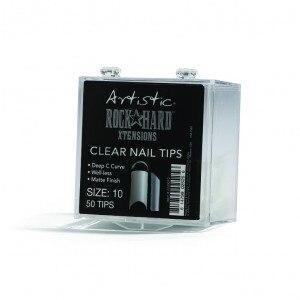 Artistic Rock Hard Xtentions Clear Nail Tips 50ct Size 10 - Professional Salon Brands