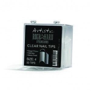 Artistic Rock Hard Xtentions Clear Nail Tips 50ct Size 4 - Professional Salon Brands
