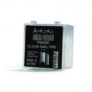 Artistic Rock Hard Xtentions Clear Nail Tips 50ct Size 5 - Professional Salon Brands