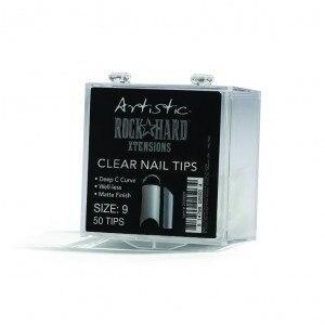Artistic Rock Hard Xtentions Clear Nail Tips 50ct Size 9 - Professional Salon Brands