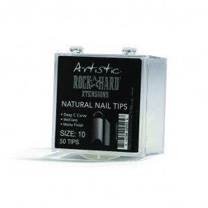 Artistic Rock Hard Xtentions Natural Nail Tips 50ct Size 10 - Professional Salon Brands