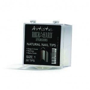 Artistic Rock Hard Xtentions Natural Nail Tips 50ct Size 2 - Professional Salon Brands