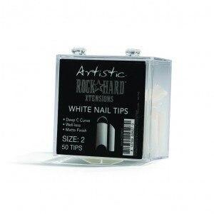 Artistic Rock Hard Xtentions White Nail Tips 50ct Size 10 - Professional Salon Brands