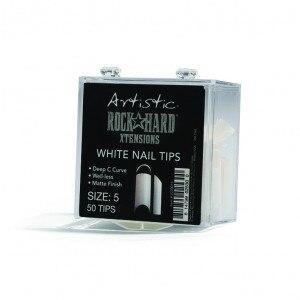 Artistic Rock Hard Xtentions White Nail Tips 50ct Size 5 - Professional Salon Brands