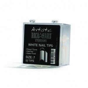 Artistic Rock Hard Xtentions White Nail Tips 50ct Size 7 - Professional Salon Brands