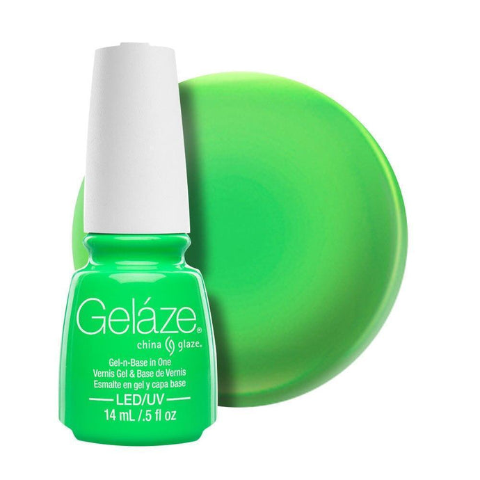 China Glaze Gelaze Gel & Base 14ml - In the Lime Light - Professional Salon Brands