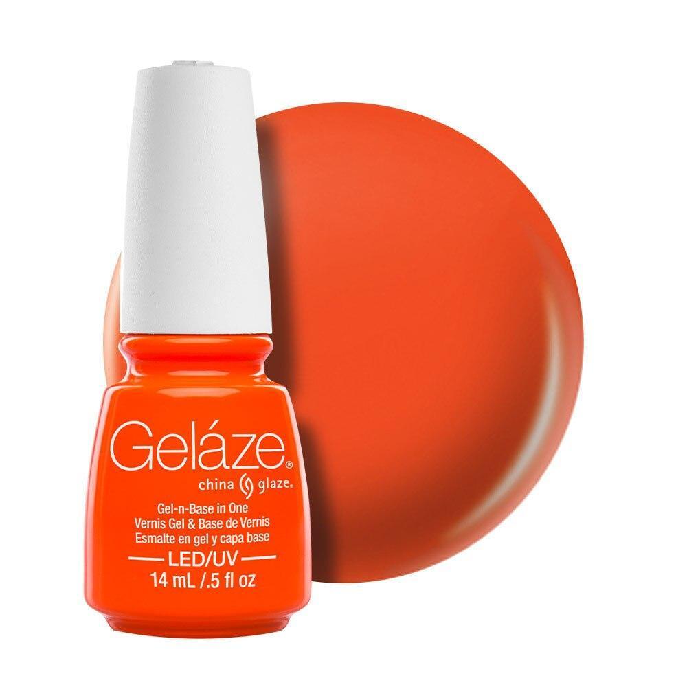 China Glaze Gelaze Gel & Base 14ml - Orange Knockout - Professional Salon Brands