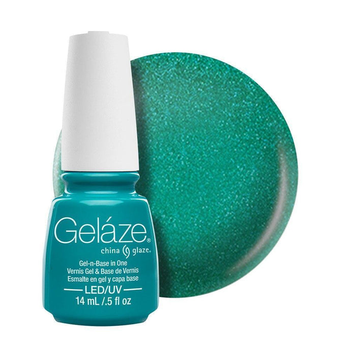 China Glaze Gelaze Gel & Base 14ml - Turned Up Turquoise - Professional Salon Brands